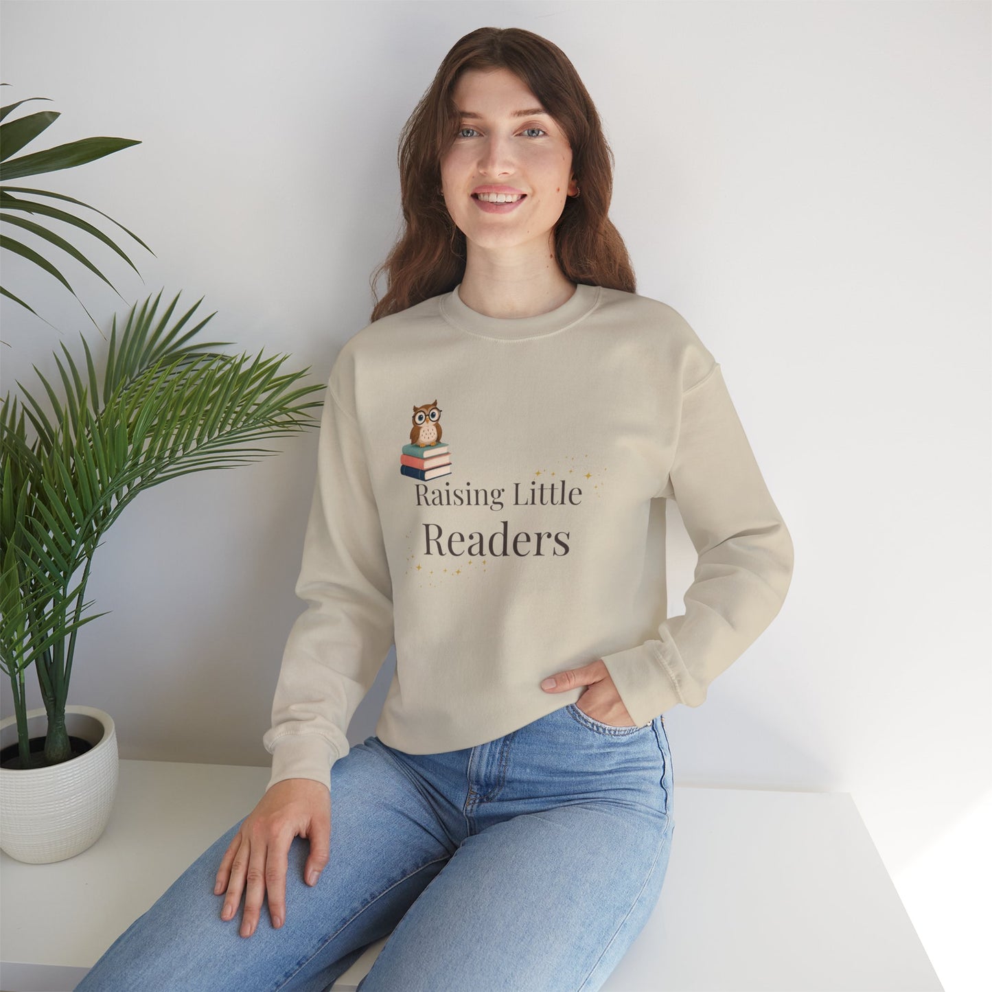 Raising Little Readers Sweatshirt | Cozy Book Lover Crewneck for Moms, Teachers & Reading Enthusiasts