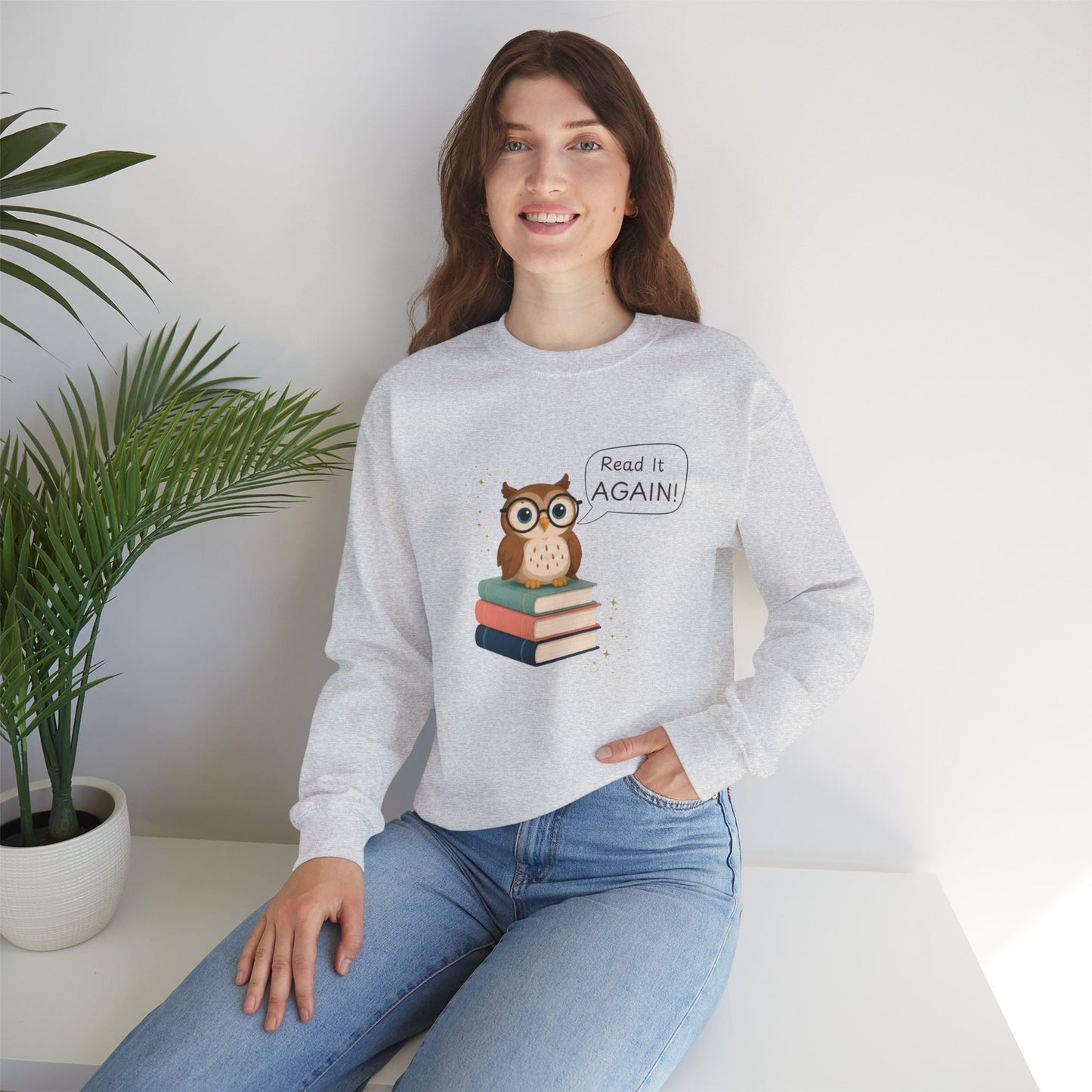 Read It Again Sweatshirt | Book Lover Crewneck | Reading Gift for Moms, Teachers & Librarians