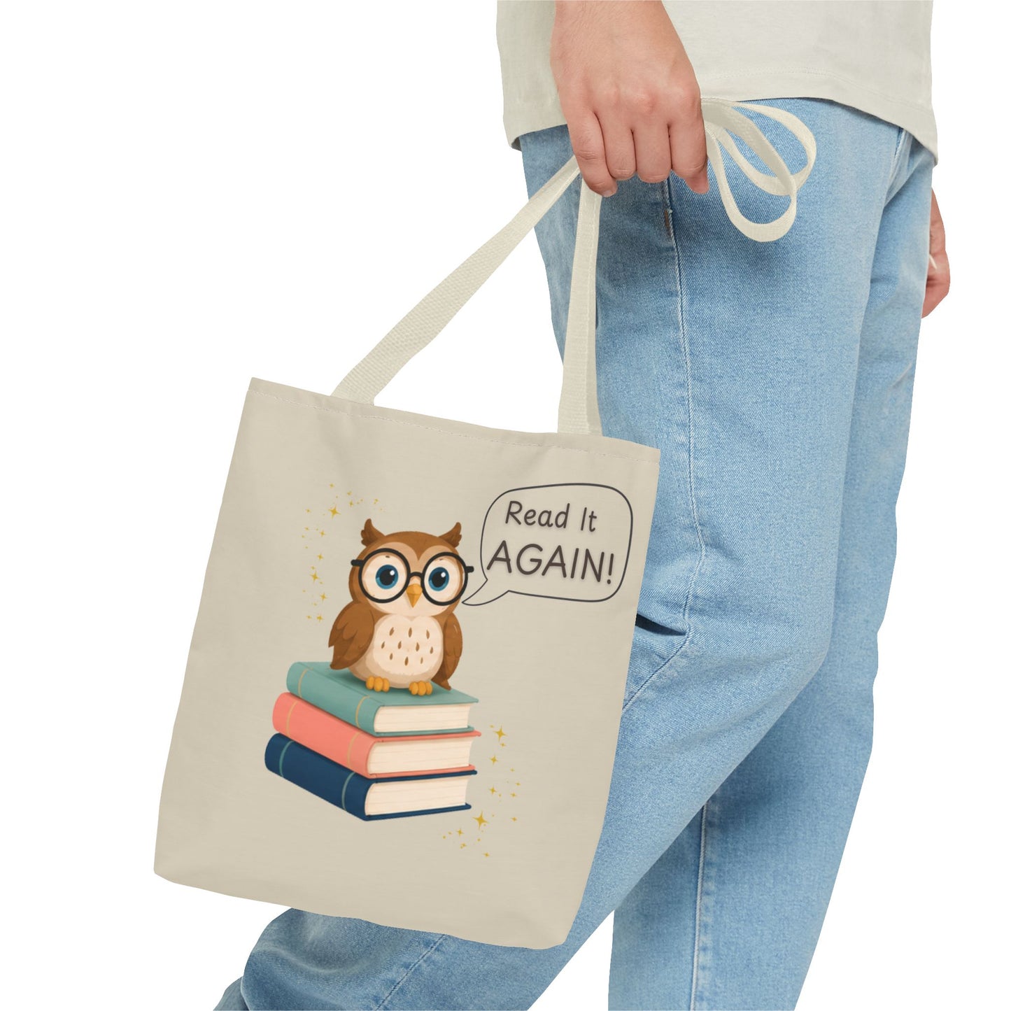 Read It Again Tote Bag, Library Tote, Teacher Gift, Librarian Gift, Book Lover Tote, Reading Tote Bag, Storytime Tote, Bookish Gift