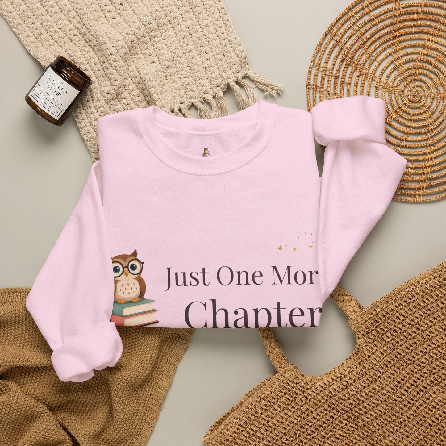 Just One More Chapter Sweatshirt | Cozy Book Lover Crewneck for Readers, Teachers & Bookworms