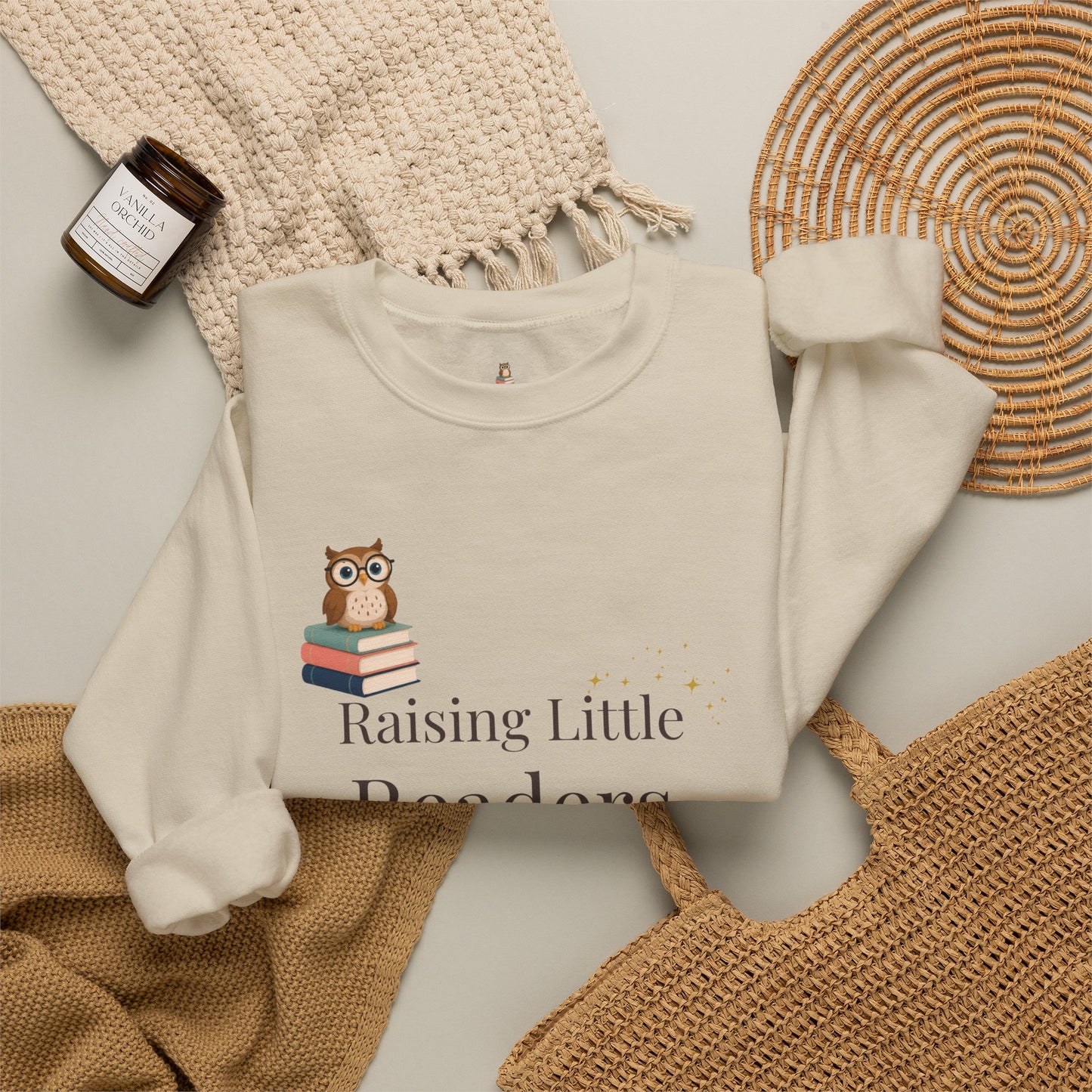 Raising Little Readers Sweatshirt | Cozy Book Lover Crewneck for Moms, Teachers & Reading Enthusiasts