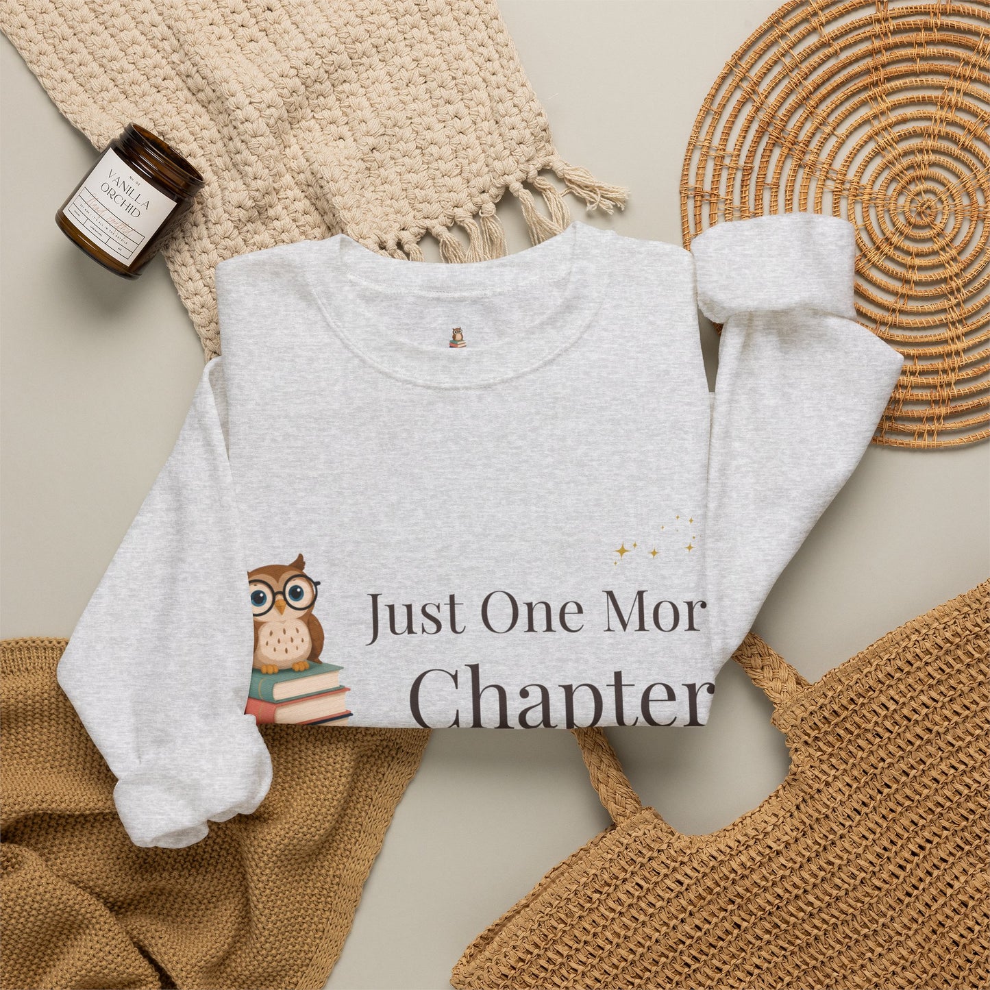 Just One More Chapter Sweatshirt | Cozy Book Lover Crewneck for Readers, Teachers & Bookworms