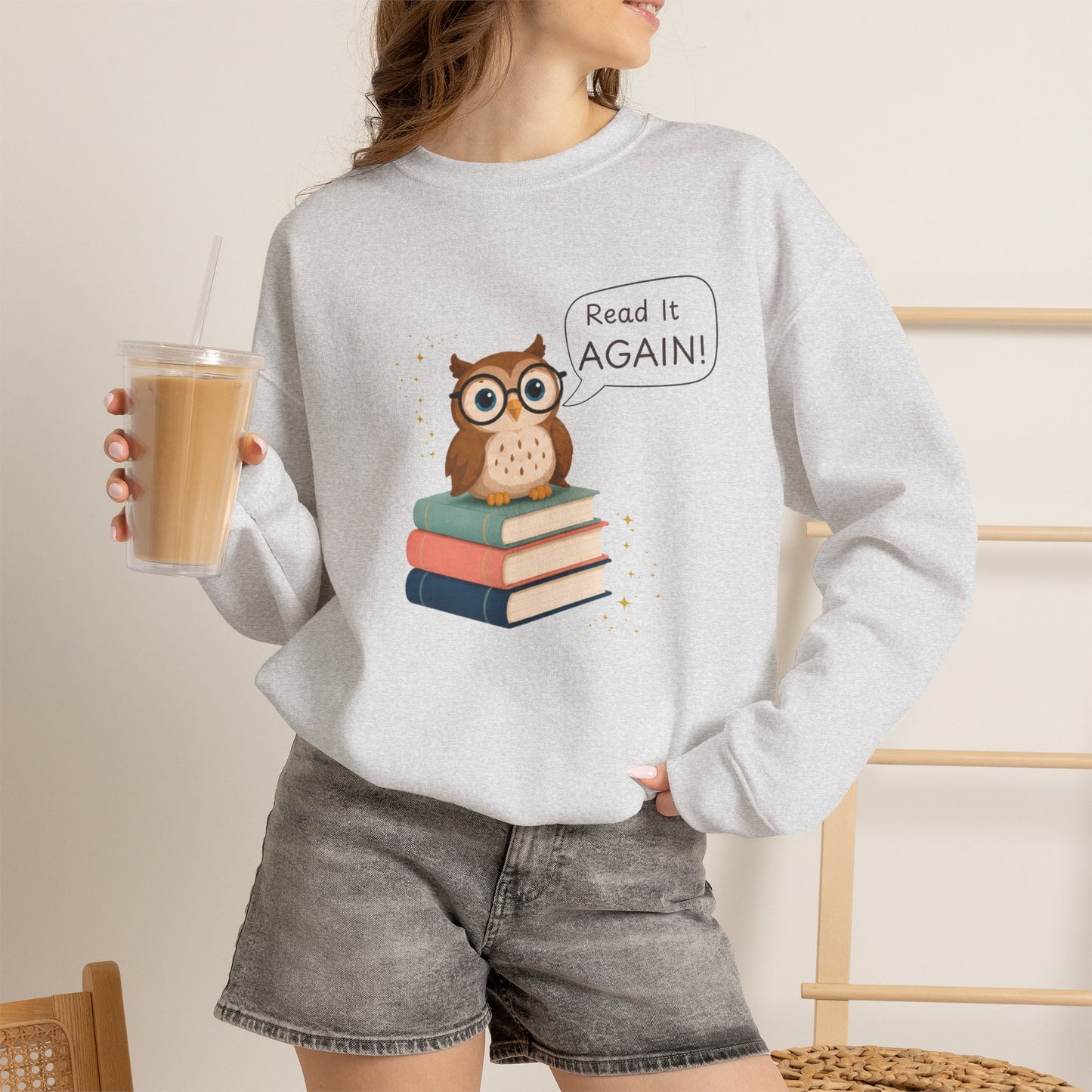 Read It Again Sweatshirt | Book Lover Crewneck | Reading Gift for Moms, Teachers & Librarians