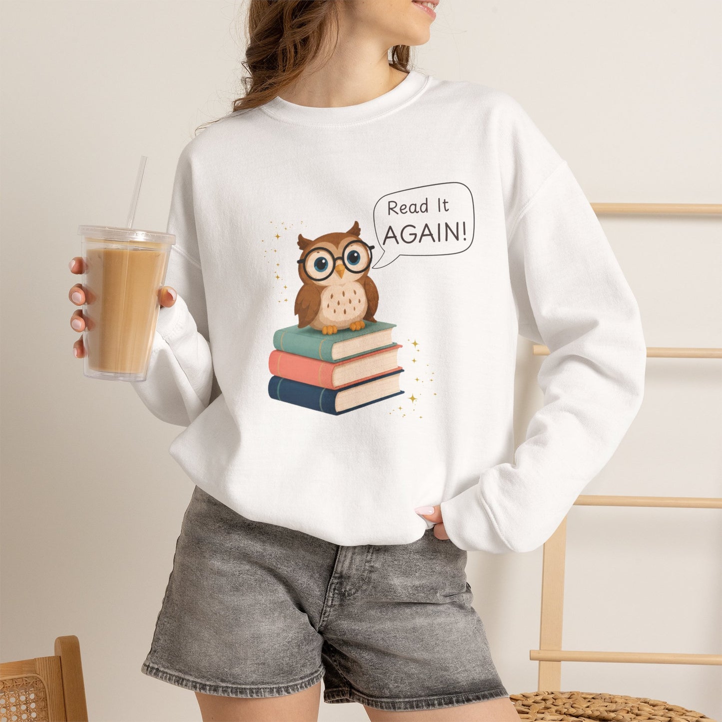 Read It Again Sweatshirt | Book Lover Crewneck | Reading Gift for Moms, Teachers & Librarians
