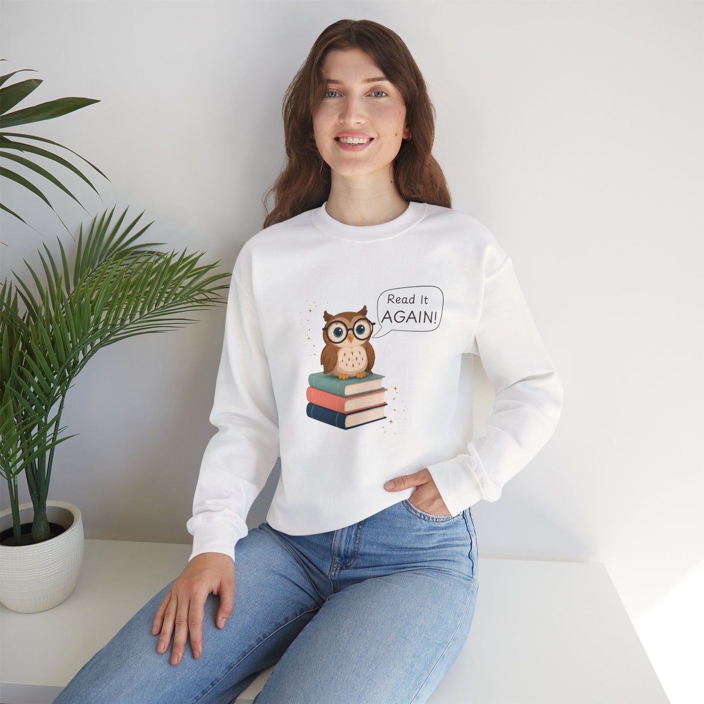 Read It Again Sweatshirt | Book Lover Crewneck | Reading Gift for Moms, Teachers & Librarians