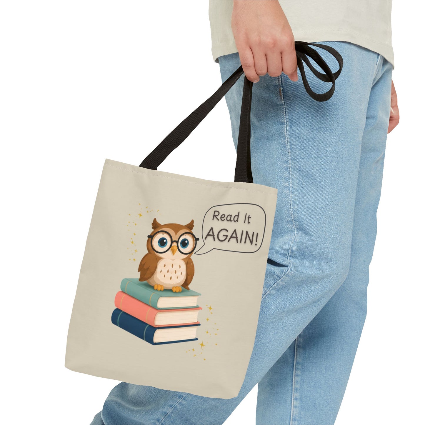 Read It Again Tote Bag, Library Tote, Teacher Gift, Librarian Gift, Book Lover Tote, Reading Tote Bag, Storytime Tote, Bookish Gift