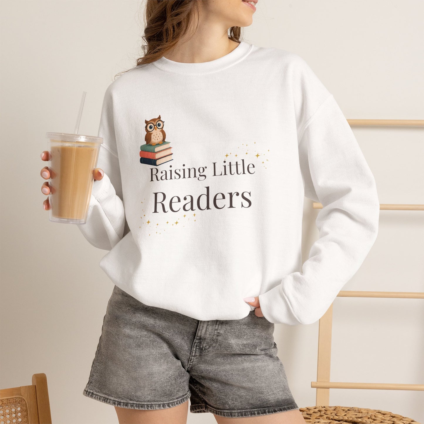 Raising Little Readers Sweatshirt | Cozy Book Lover Crewneck for Moms, Teachers & Reading Enthusiasts