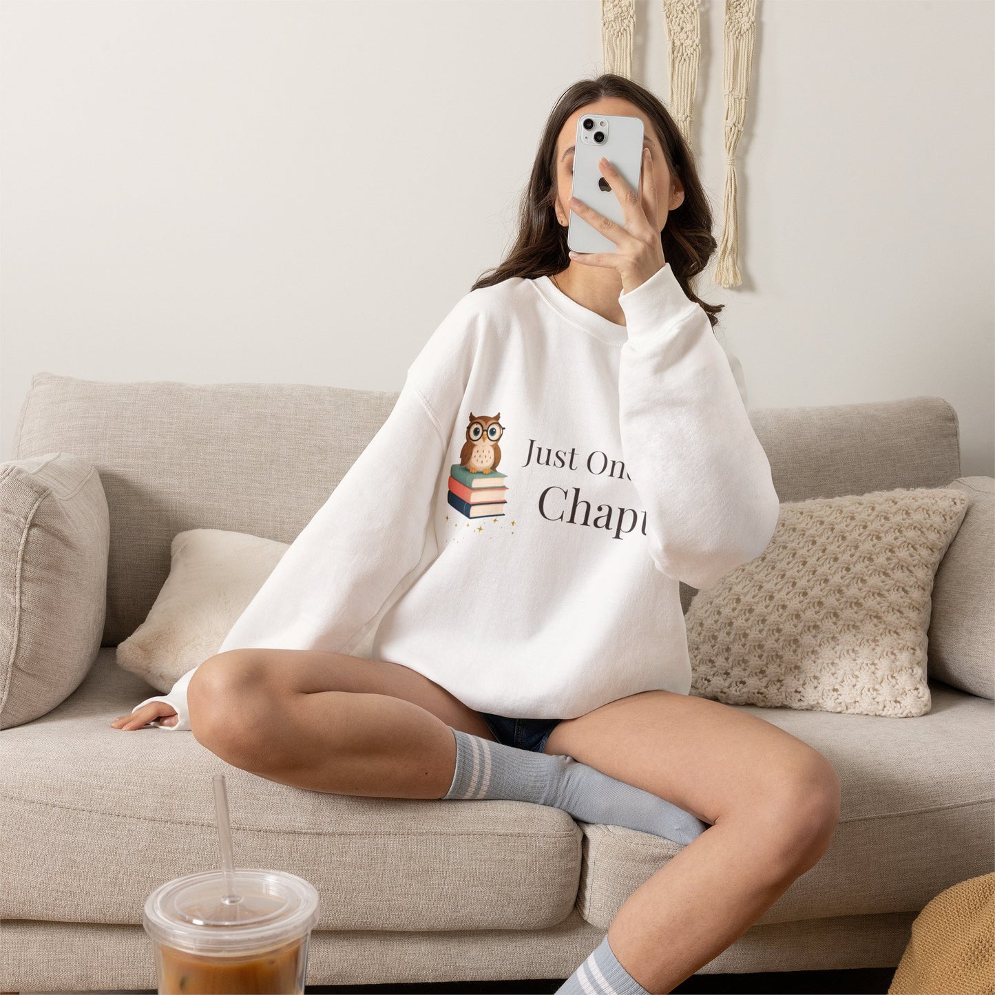 Just One More Chapter Sweatshirt | Cozy Book Lover Crewneck for Readers, Teachers & Bookworms