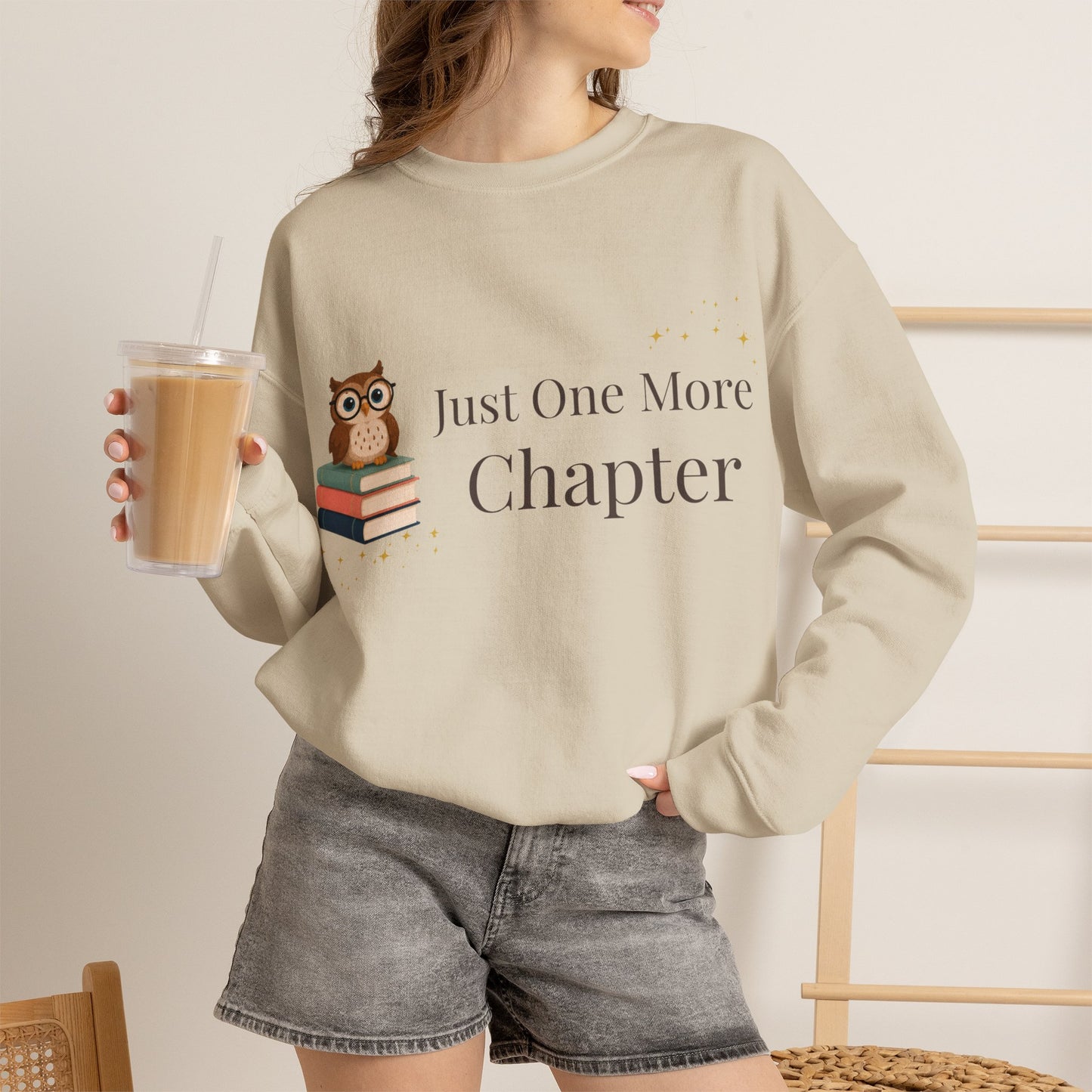 Just One More Chapter Sweatshirt | Cozy Book Lover Crewneck for Readers, Teachers & Bookworms