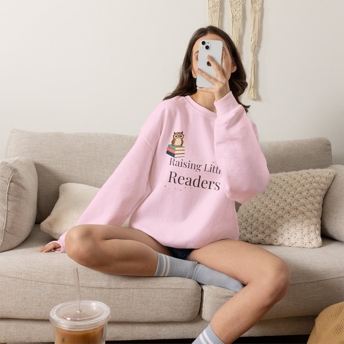 Raising Little Readers Sweatshirt | Cozy Book Lover Crewneck for Moms, Teachers & Reading Enthusiasts