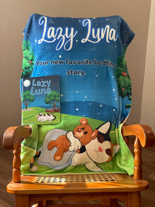 Lazy Luna Plush Blanket — Soft Velveteen Throw for Babies & Toddlers