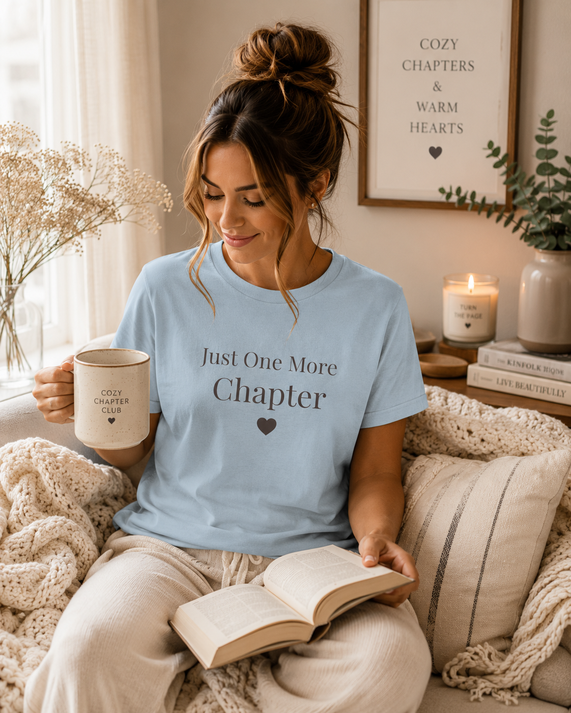 Just One More Chapter Book Lover T-Shirt | Bella+Canvas Unisex Tee