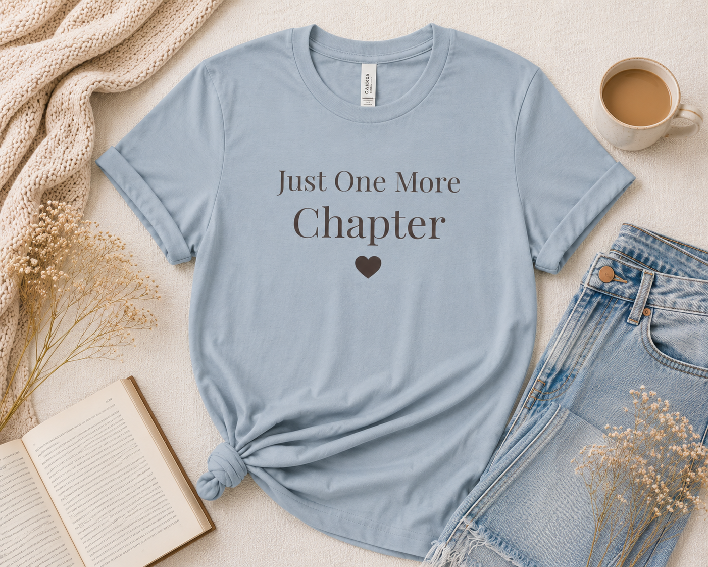 Just One More Chapter Book Lover T-Shirt | Bella+Canvas Unisex Tee