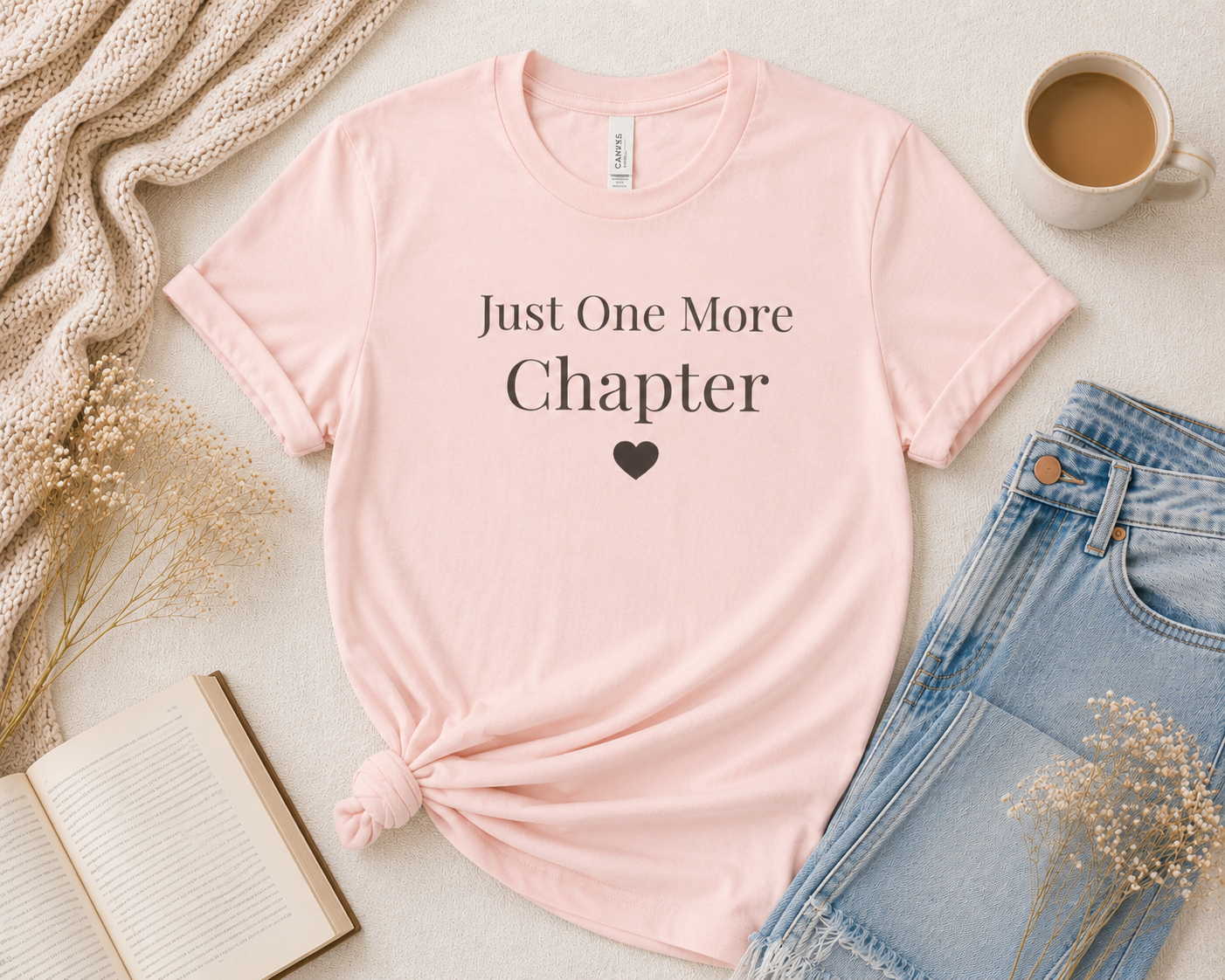 Just One More Chapter Book Lover T-Shirt | Bella+Canvas Unisex Tee