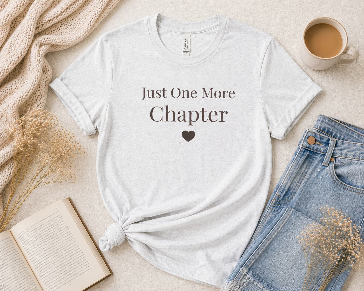 Just One More Chapter Book Lover T-Shirt | Bella+Canvas Unisex Tee