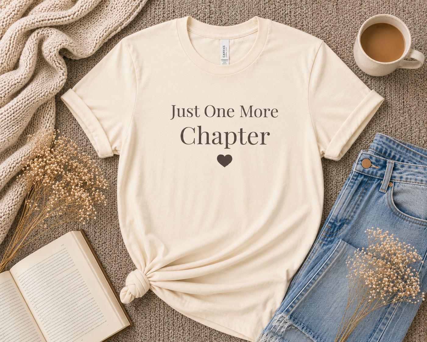 Just One More Chapter Book Lover T-Shirt | Bella+Canvas Unisex Tee