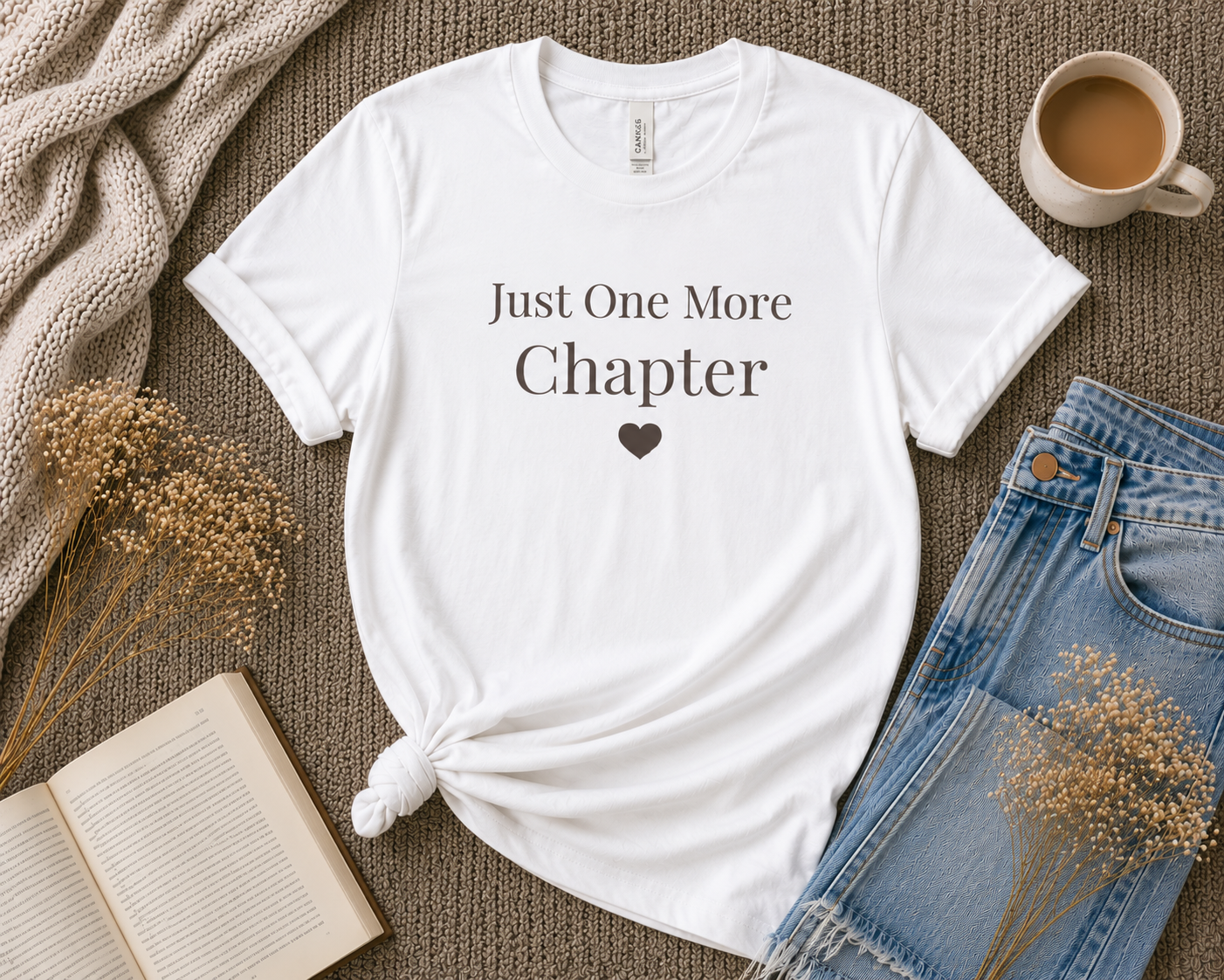 Just One More Chapter Book Lover T-Shirt | Bella+Canvas Unisex Tee