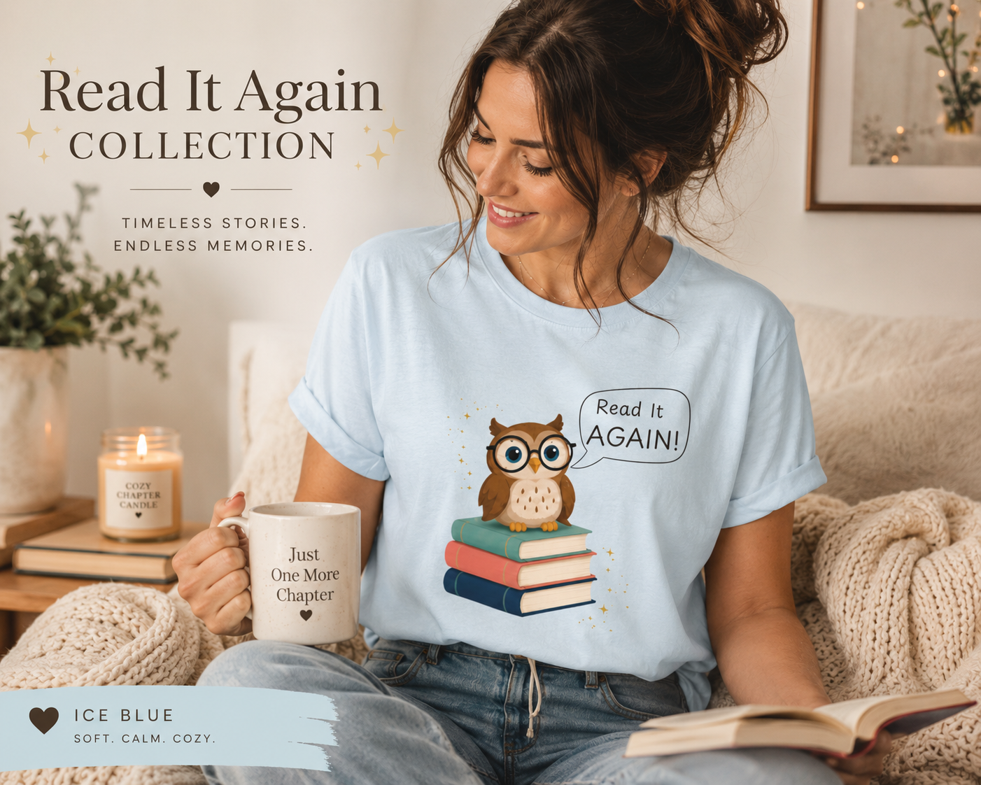 Read It Again Bella+Canvas Book Lover T-Shirt