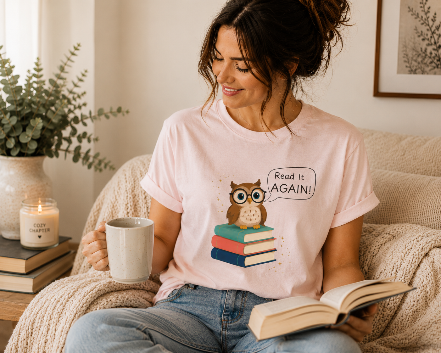 Read It Again Bella+Canvas Book Lover T-Shirt