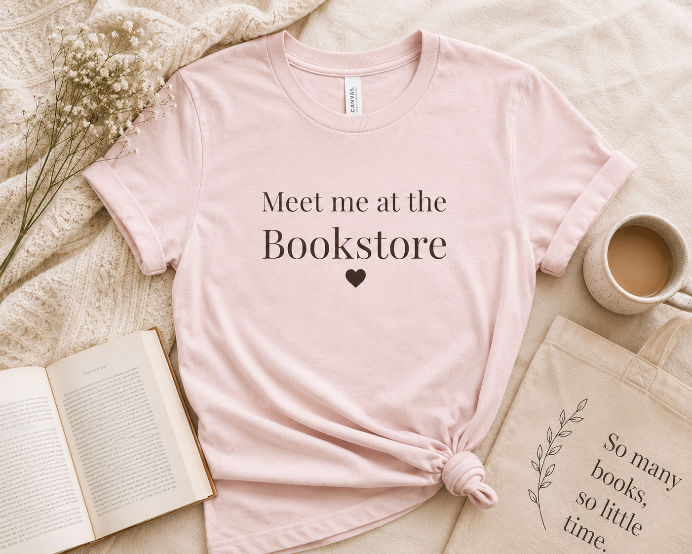 Meet Me at the Bookstore Bella+Canvas Book Lover T-Shirt