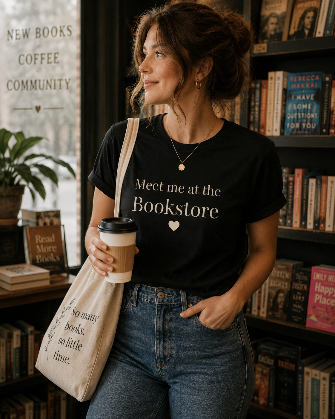 Meet Me at the Bookstore Bella+Canvas Book Lover T-Shirt