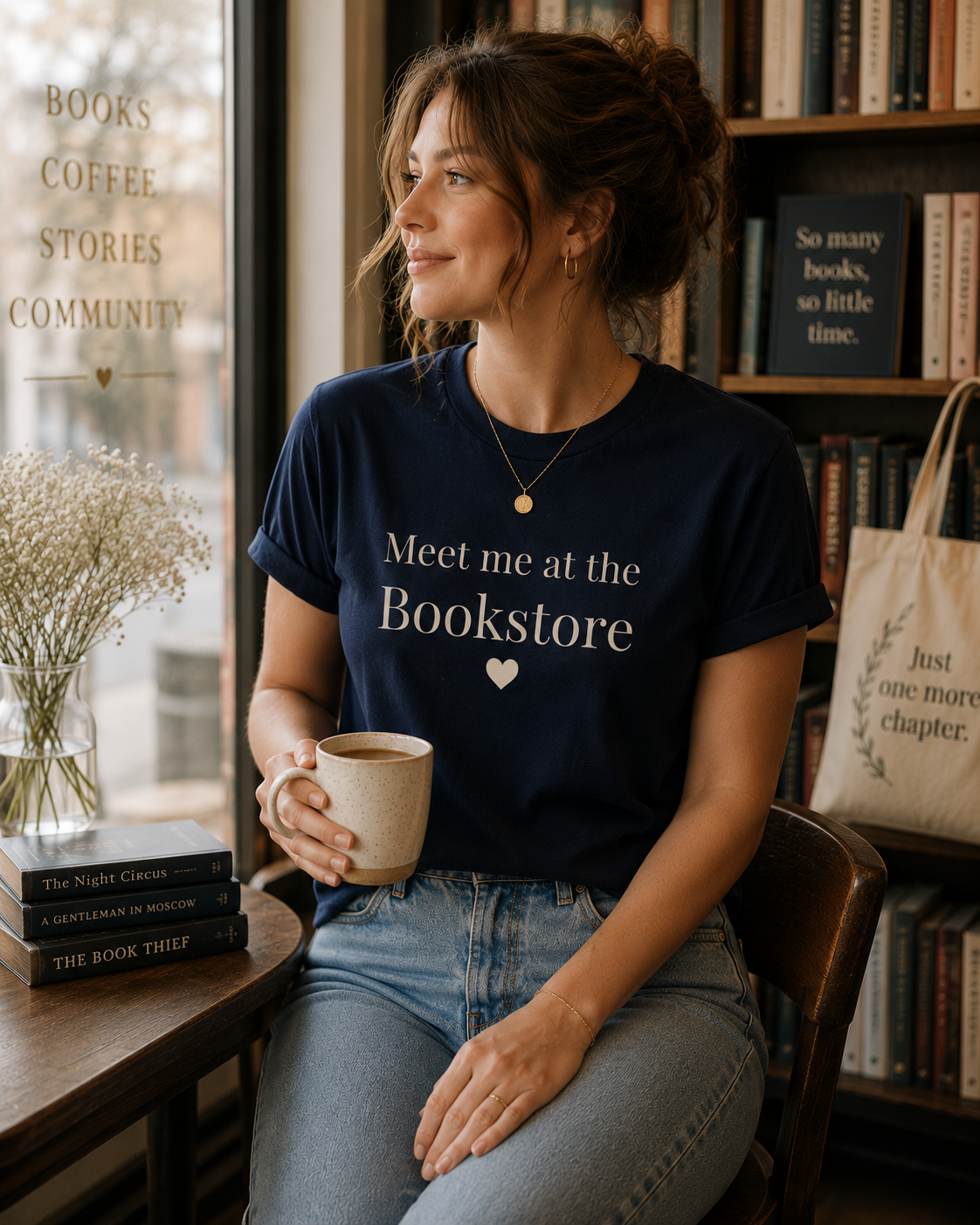 Meet Me at the Bookstore Bella+Canvas Book Lover T-Shirt