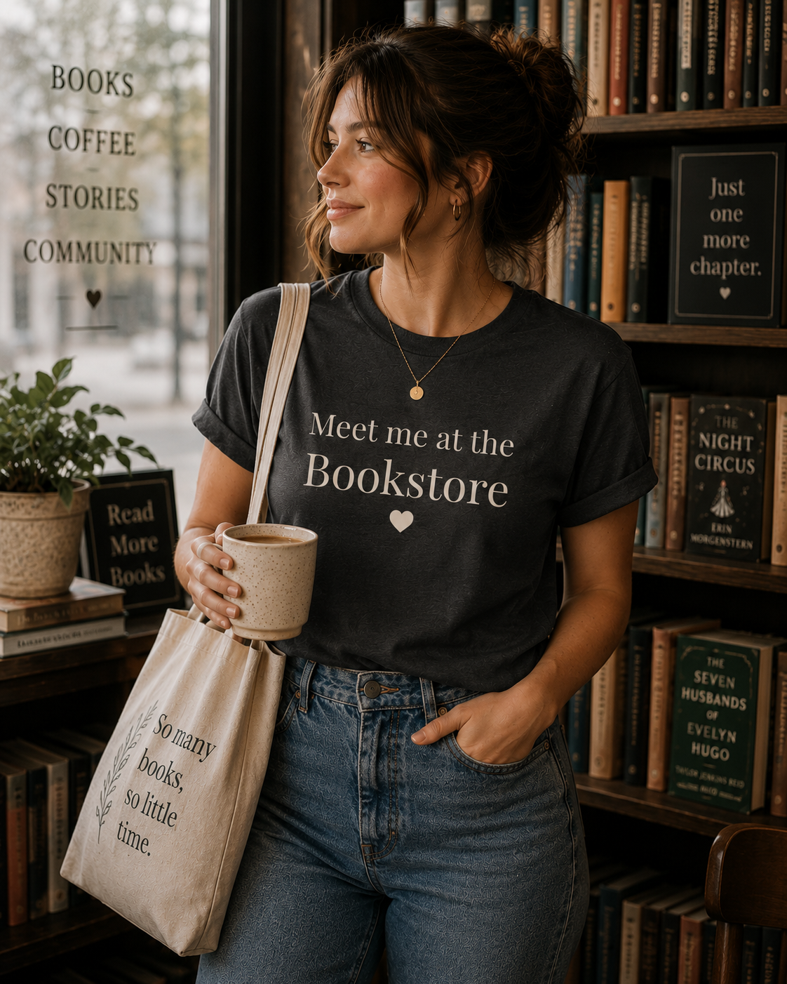 Meet Me at the Bookstore Bella+Canvas Book Lover T-Shirt