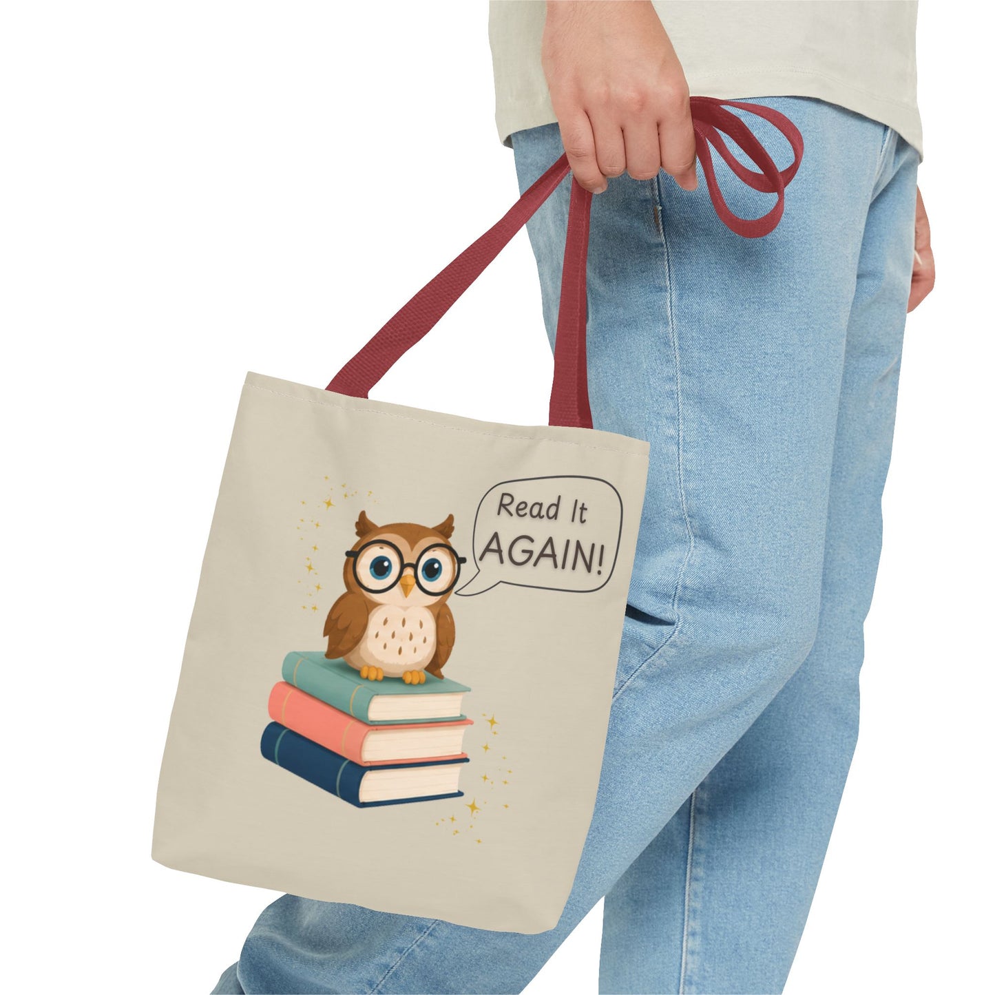 Read It Again Tote Bag, Library Tote, Teacher Gift, Librarian Gift, Book Lover Tote, Reading Tote Bag, Storytime Tote, Bookish Gift