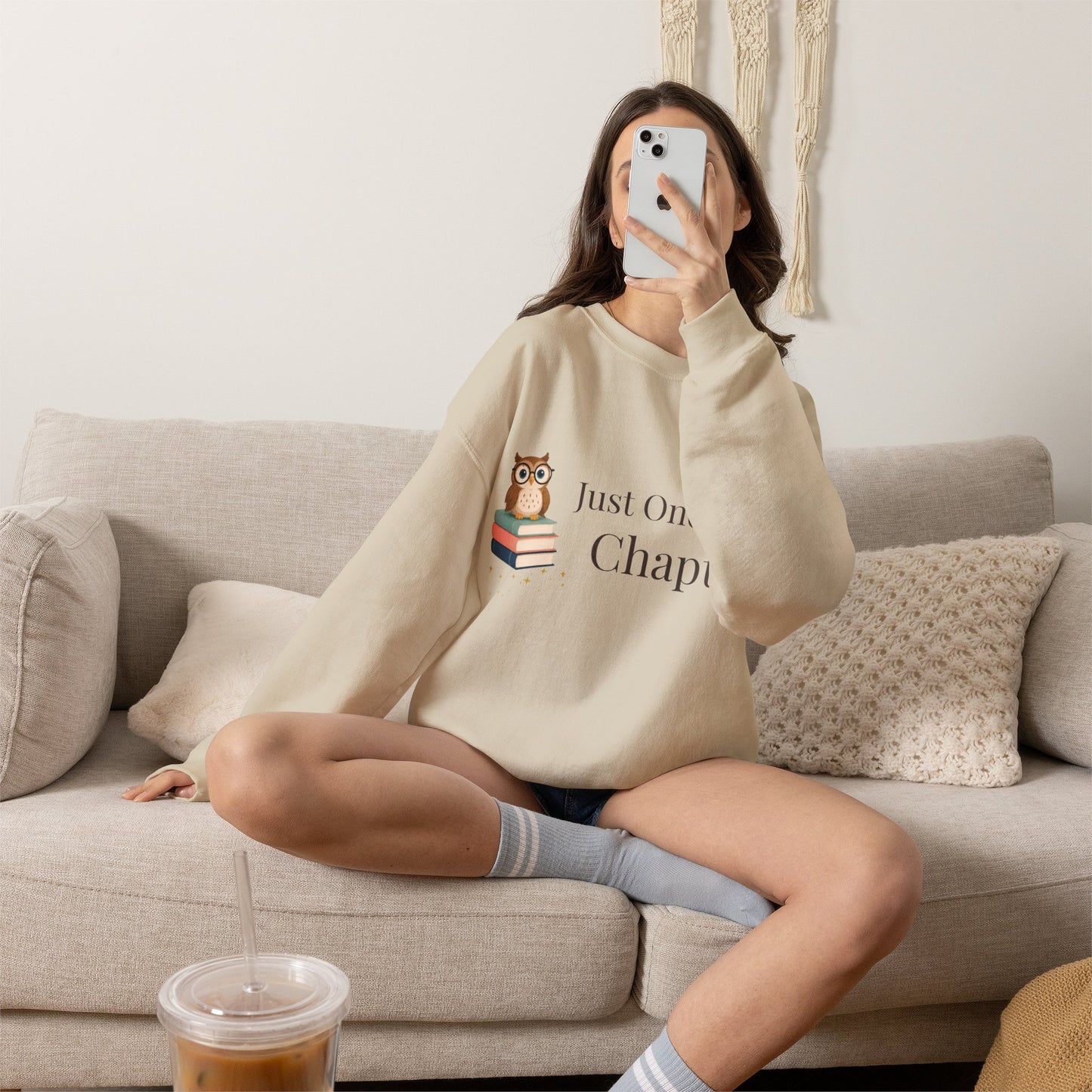 Just One More Chapter Sweatshirt | Cozy Book Lover Crewneck for Readers, Teachers & Bookworms