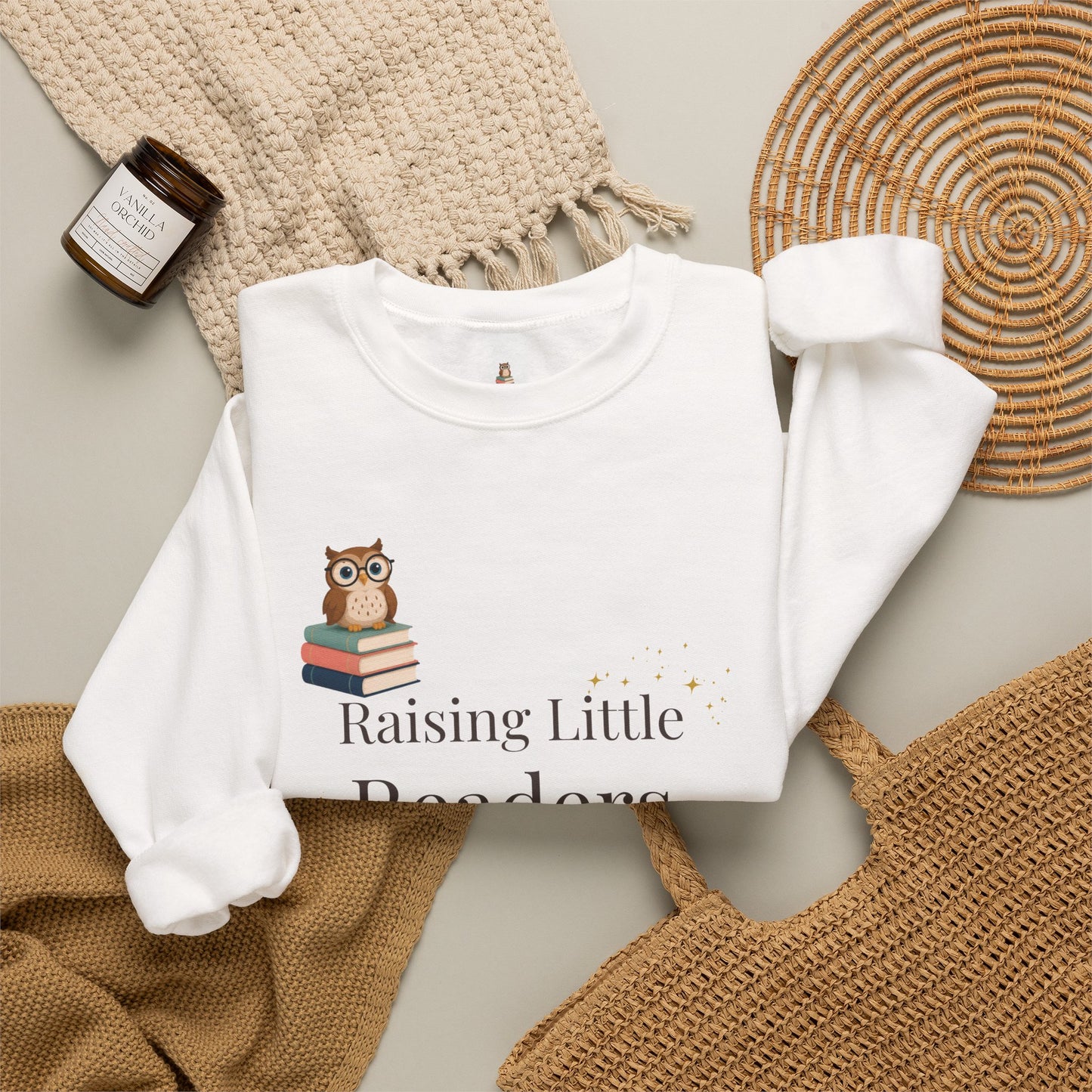 Raising Little Readers Sweatshirt | Cozy Book Lover Crewneck for Moms, Teachers & Reading Enthusiasts