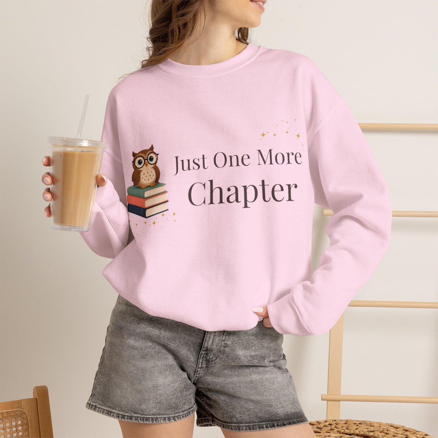 Just One More Chapter Sweatshirt | Cozy Book Lover Crewneck for Readers, Teachers & Bookworms