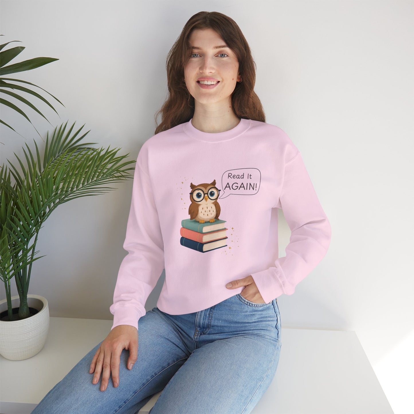 Read It Again Sweatshirt | Book Lover Crewneck | Reading Gift for Moms, Teachers & Librarians