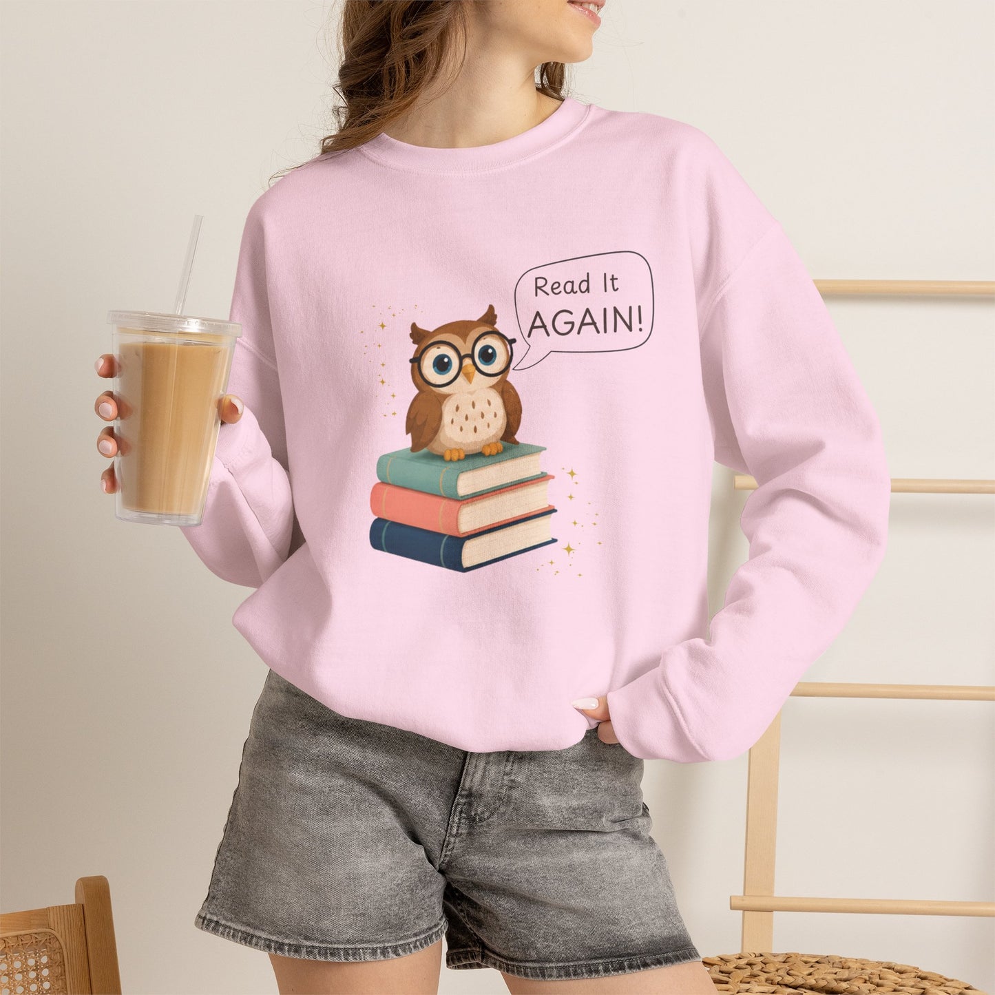 Read It Again Sweatshirt | Book Lover Crewneck | Reading Gift for Moms, Teachers & Librarians