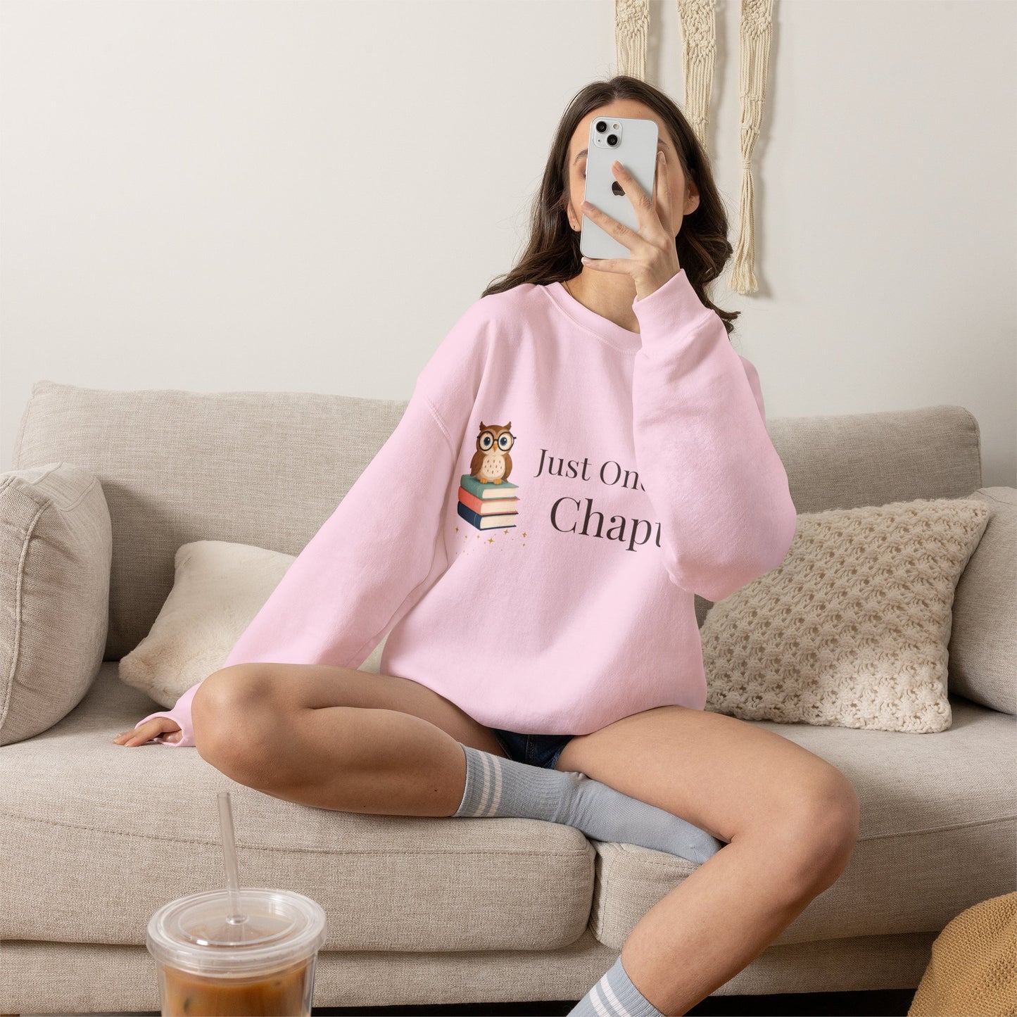 Just One More Chapter Sweatshirt | Cozy Book Lover Crewneck for Readers, Teachers & Bookworms