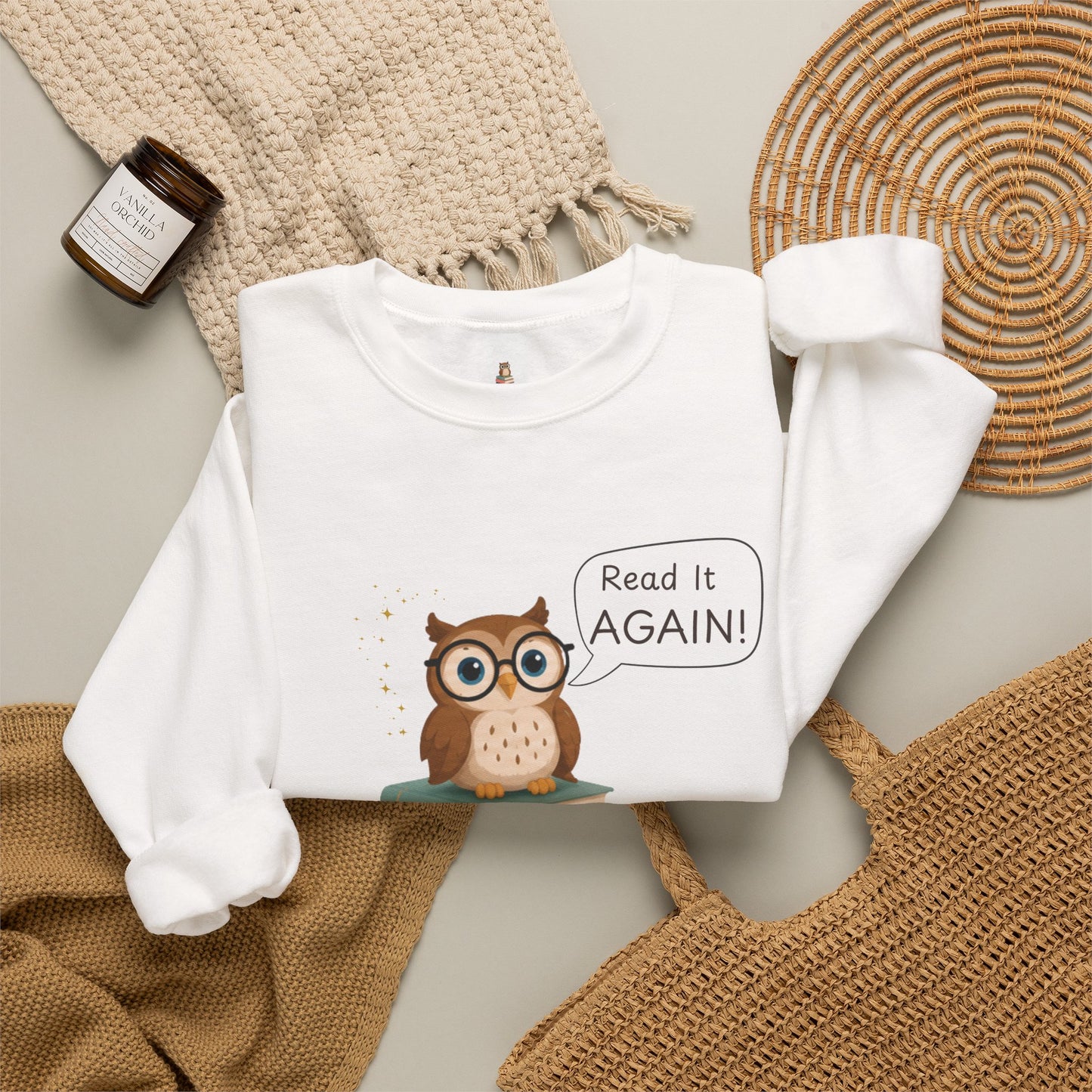 Read It Again Sweatshirt | Book Lover Crewneck | Reading Gift for Moms, Teachers & Librarians