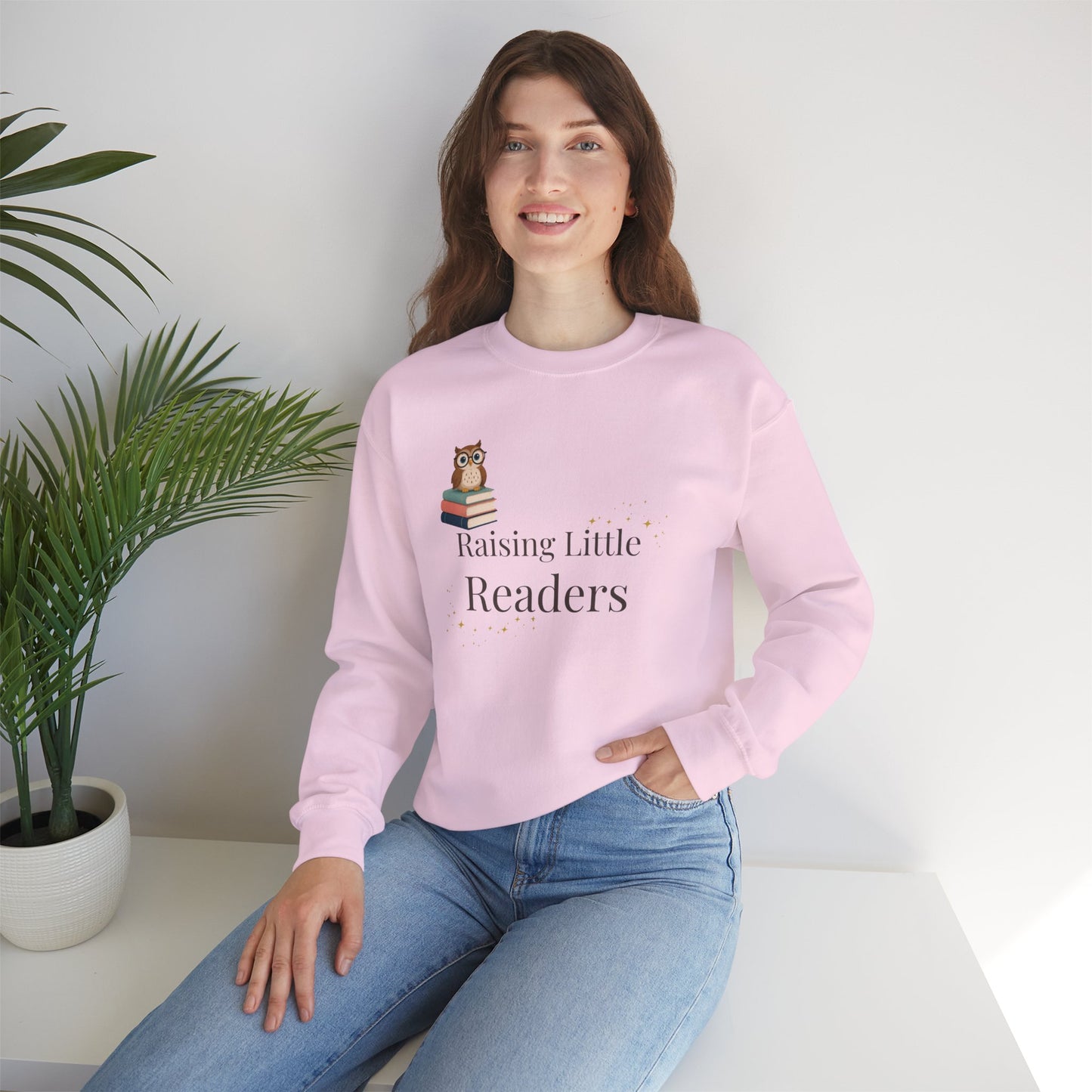 Raising Little Readers Sweatshirt | Cozy Book Lover Crewneck for Moms, Teachers & Reading Enthusiasts