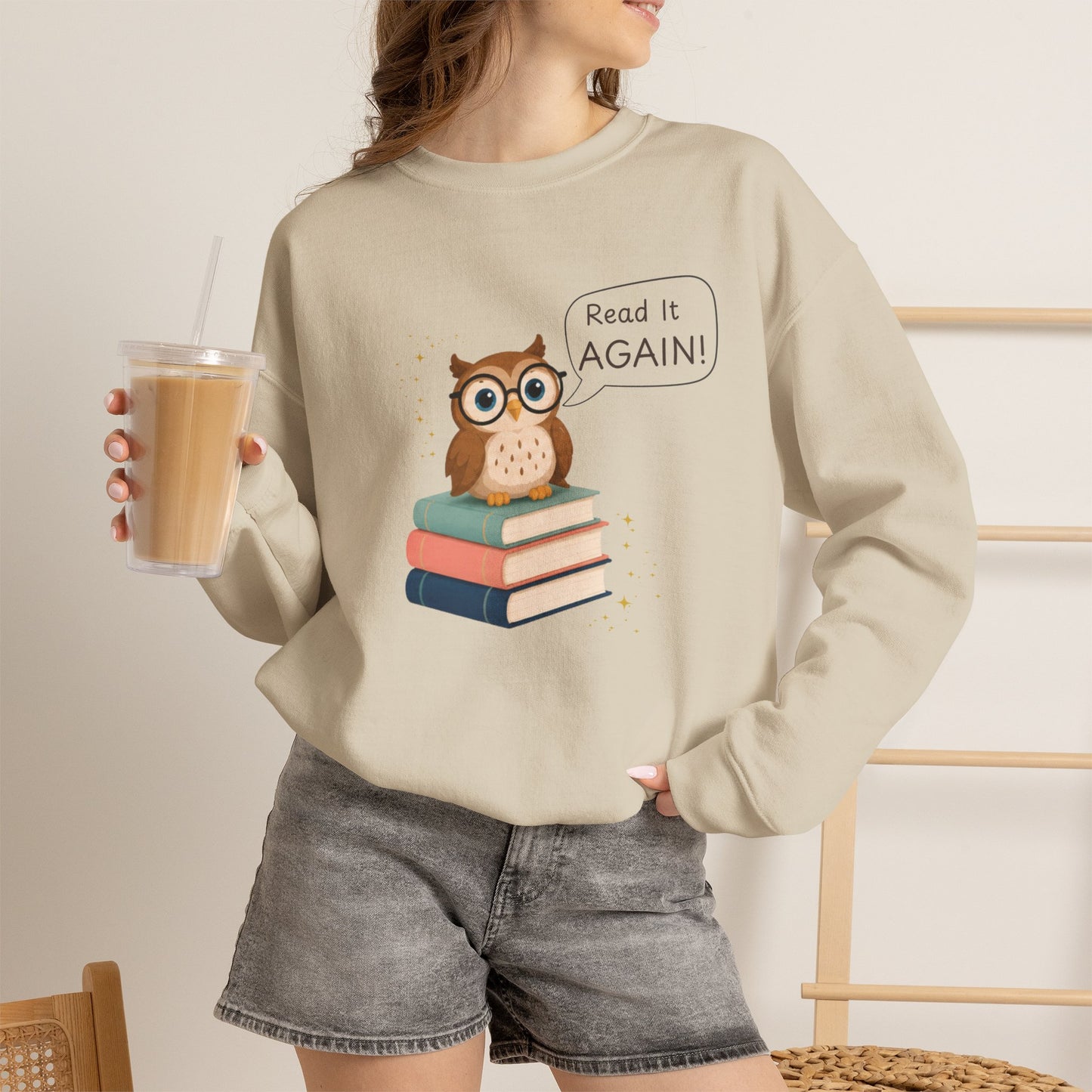 Read It Again Sweatshirt | Book Lover Crewneck | Reading Gift for Moms, Teachers & Librarians