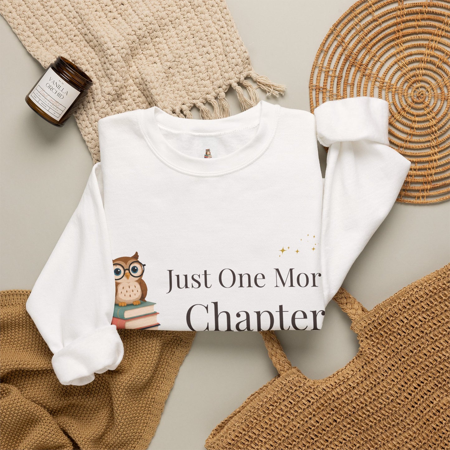 Just One More Chapter Sweatshirt | Cozy Book Lover Crewneck for Readers, Teachers & Bookworms