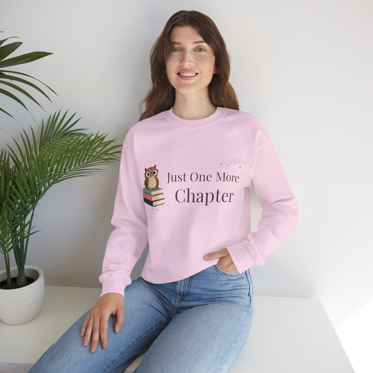 Just One More Chapter Sweatshirt | Cozy Book Lover Crewneck for Readers, Teachers & Bookworms