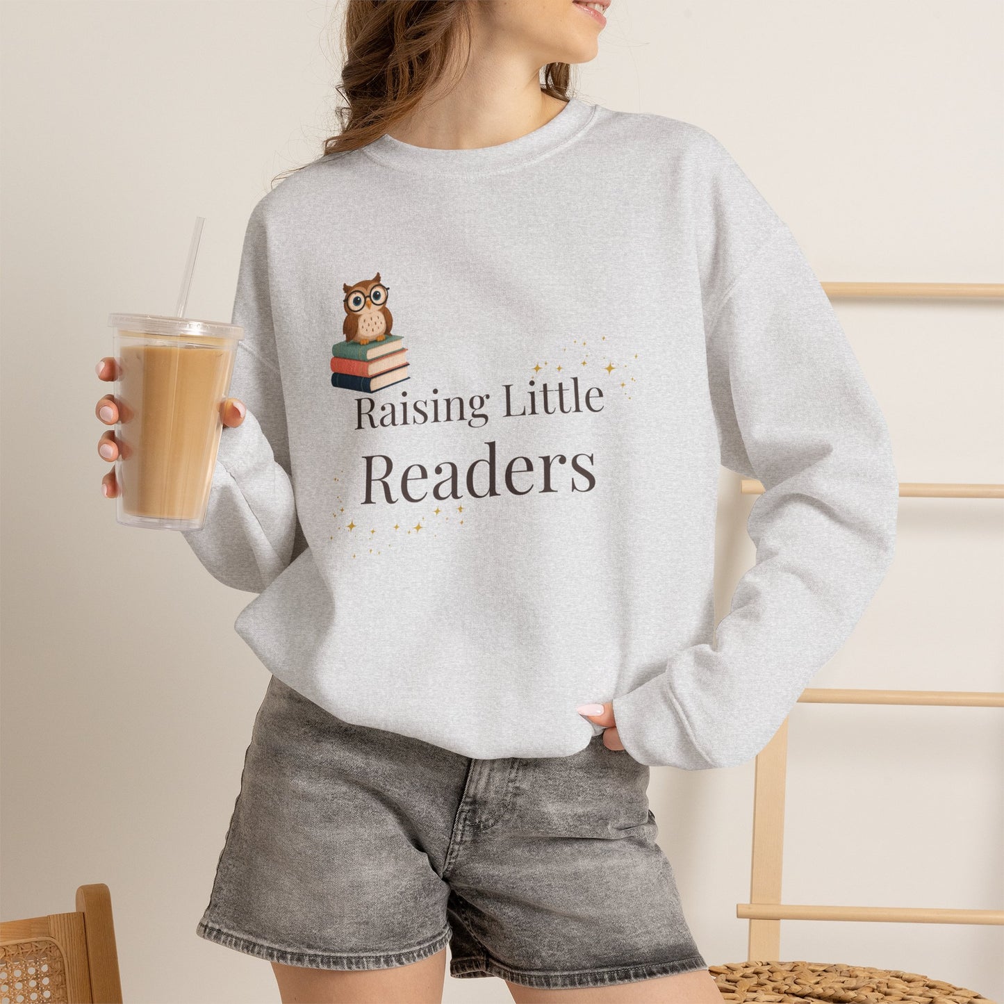 Raising Little Readers Sweatshirt | Cozy Book Lover Crewneck for Moms, Teachers & Reading Enthusiasts