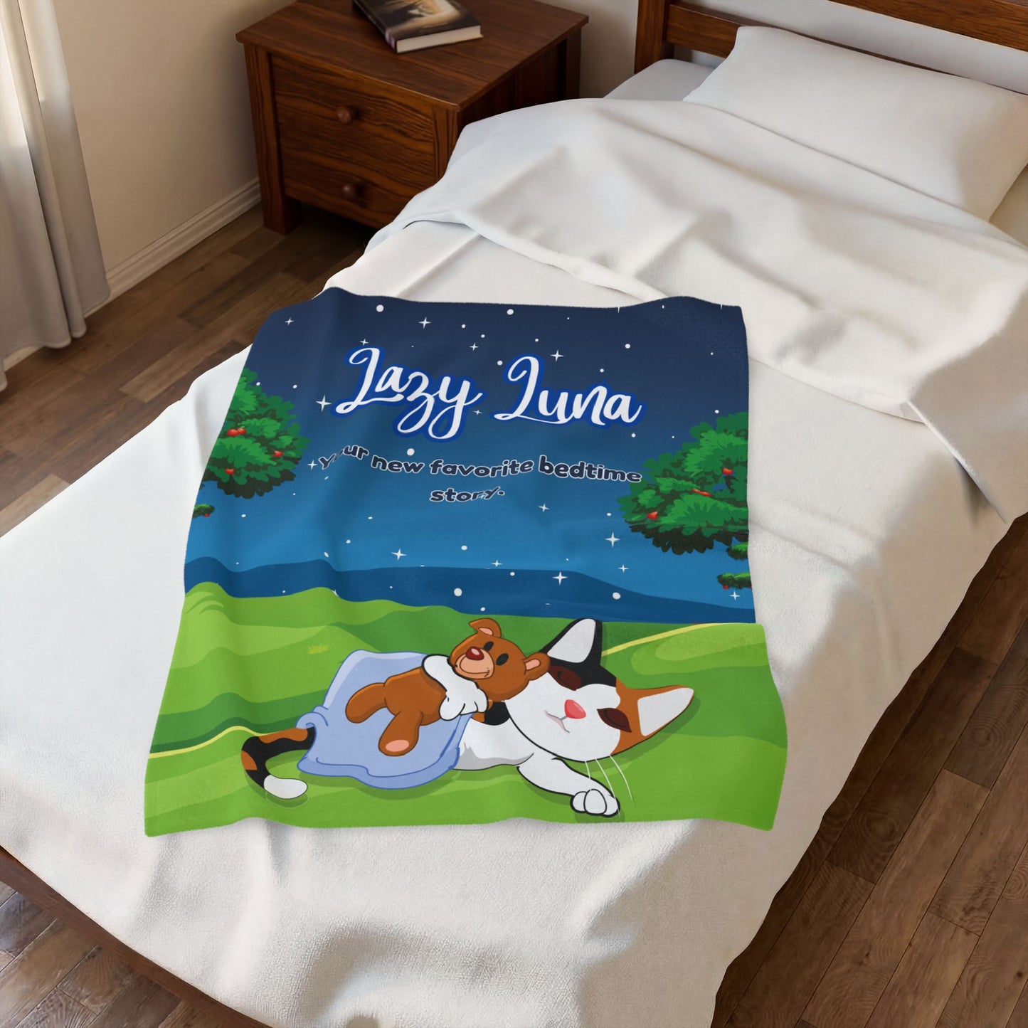 Lazy Luna Plush Blanket — Soft Velveteen Throw for Babies & Toddlers