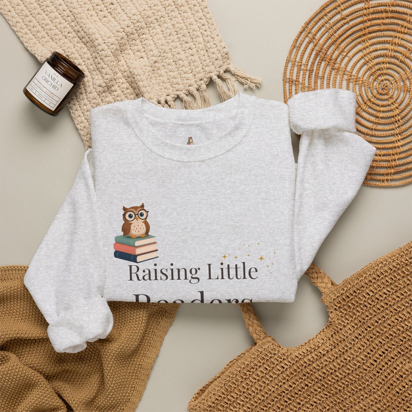 Raising Little Readers Sweatshirt | Cozy Book Lover Crewneck for Moms, Teachers & Reading Enthusiasts