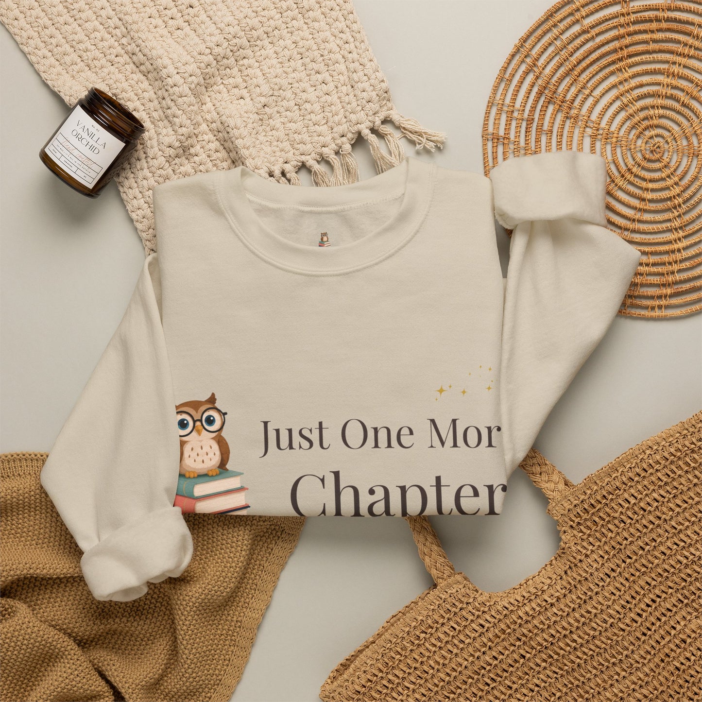 Just One More Chapter Sweatshirt | Cozy Book Lover Crewneck for Readers, Teachers & Bookworms