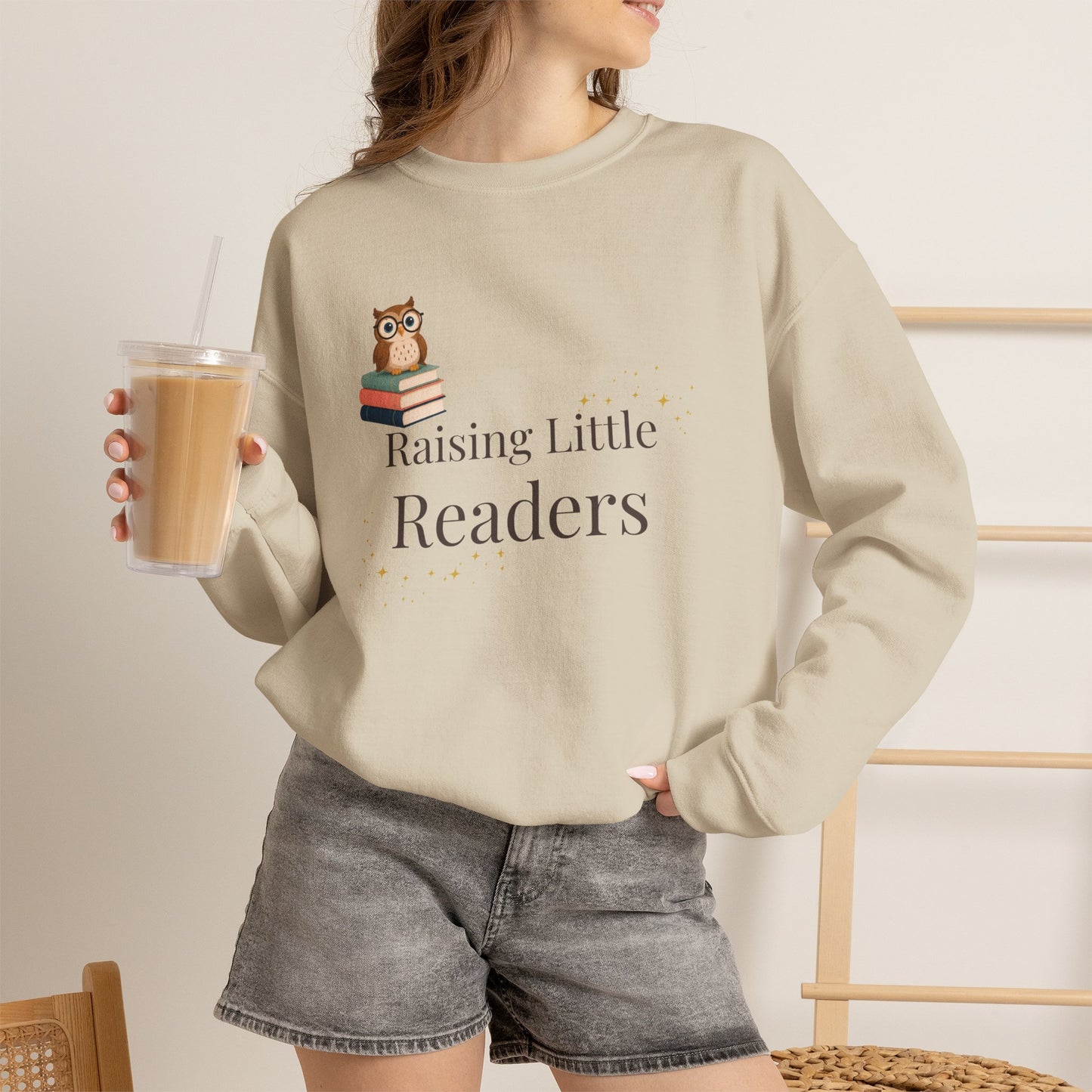 Raising Little Readers Sweatshirt | Cozy Book Lover Crewneck for Moms, Teachers & Reading Enthusiasts