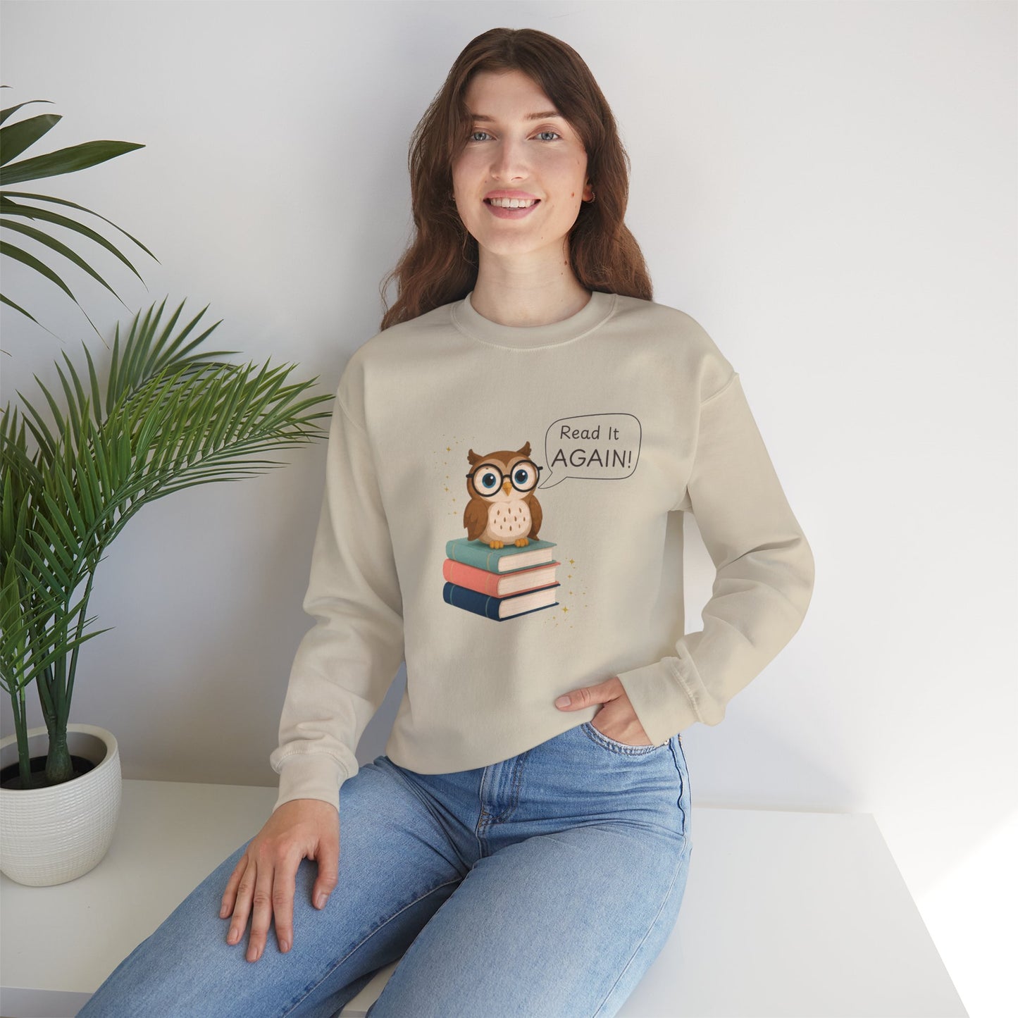 Read It Again Sweatshirt | Book Lover Crewneck | Reading Gift for Moms, Teachers & Librarians