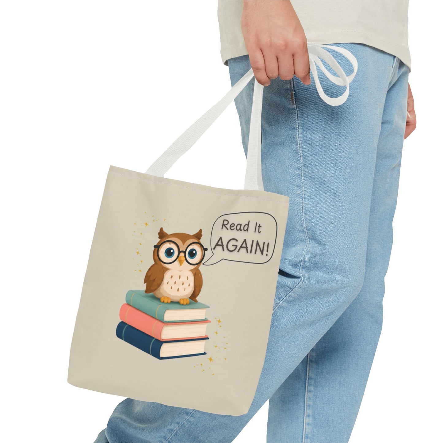 Read It Again Tote Bag, Library Tote, Teacher Gift, Librarian Gift, Book Lover Tote, Reading Tote Bag, Storytime Tote, Bookish Gift